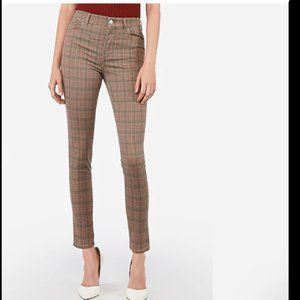 Express High Waisted Plaid Stretch Ankle Leggings